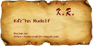 Kóhn Rudolf névjegykártya
